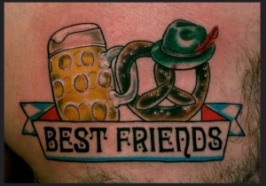 beer pretzel bretzel tattoo