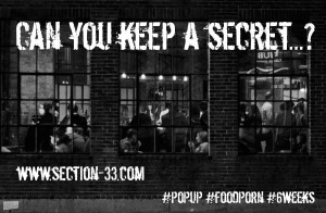 Section 33 pop up restaurant 