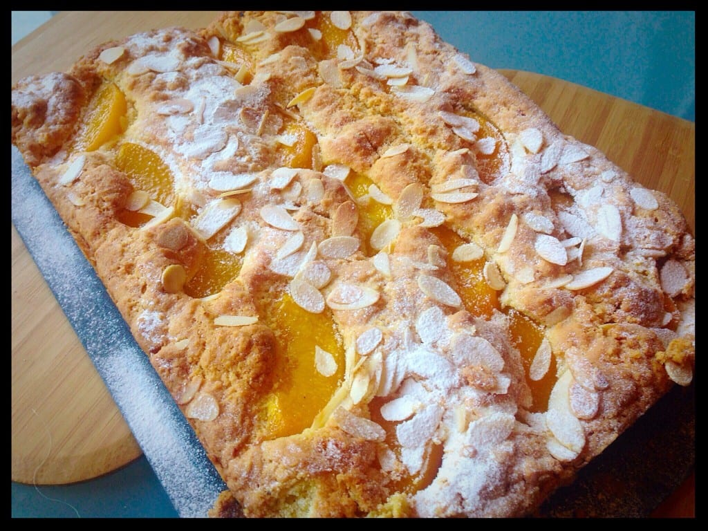 saffron peach cake