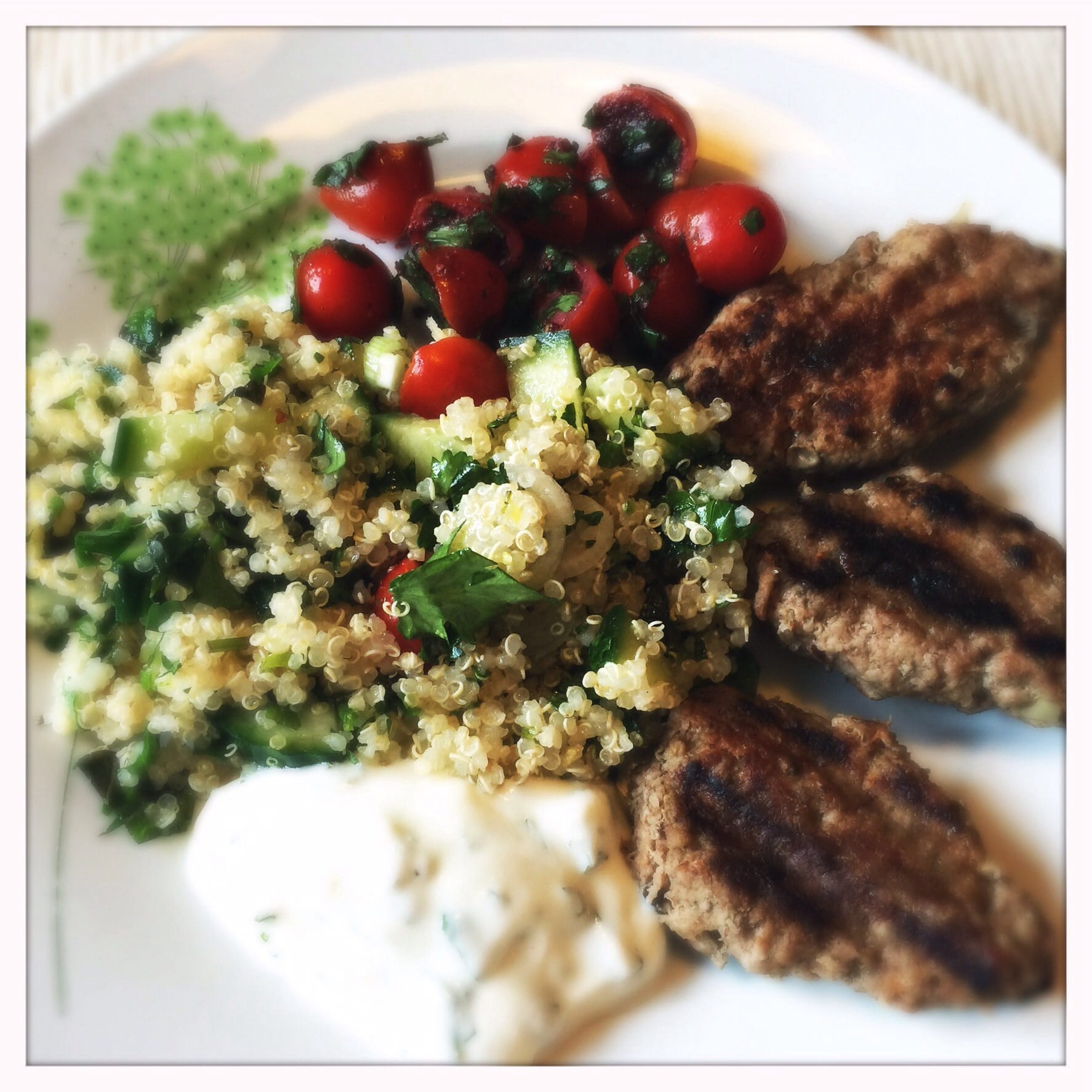 welsh lamb minty yoghurt herbed quinoa recipe