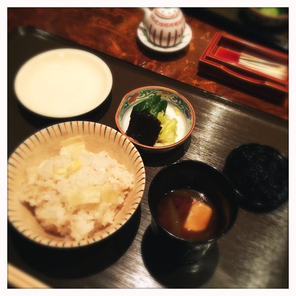 Seabream rice, miso soup , pickles