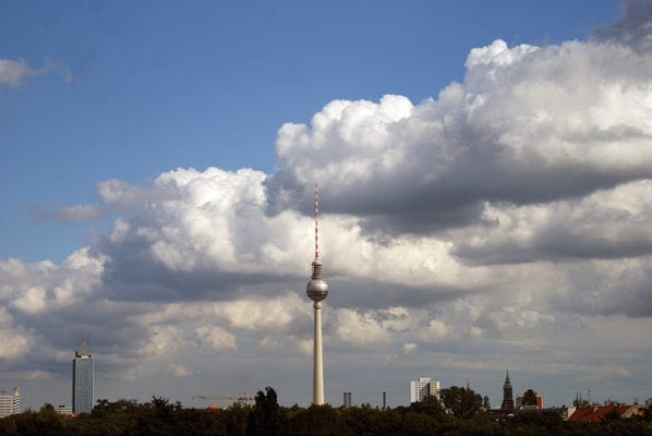 Berlin TV tower from Mauer museum