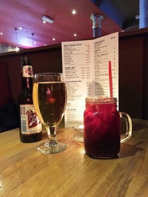 bucks bar glasgow chicken beer and buck cherry cocktail