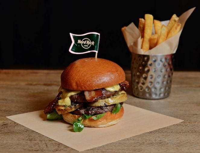 Hard Rock Cafe st Patrick's day burger