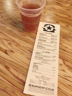 BurgerFi London review menu 