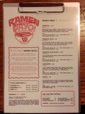 Ramen Dayo! food menu