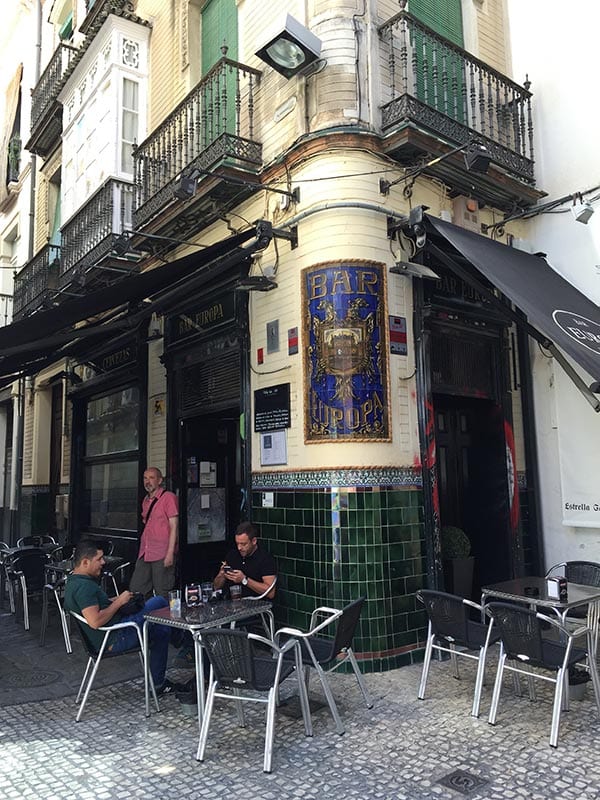 Bar Europa from outside, Seville