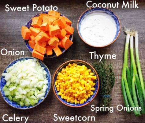 Vegan sweet potato and corn chowder recipe