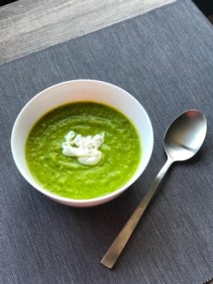 Courgette and pea soup Glasgow food blog foodie explorers 