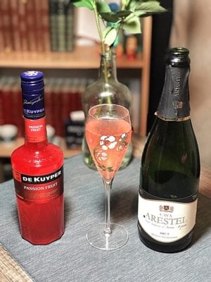 Passion fruit cava champagne cocktail 