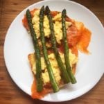 Smoked trout Asparagus and Scrambled Eggs Brunch Recipe