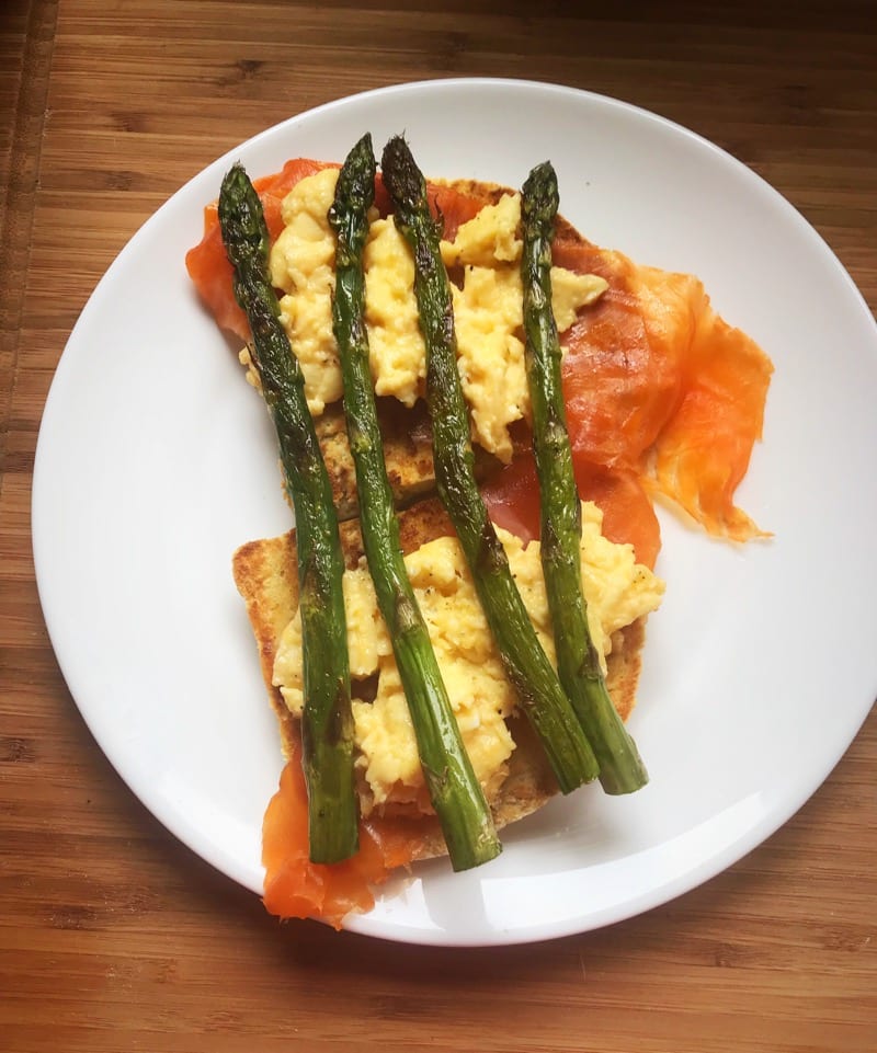 Smoked trout Asparagus and Scrambled Eggs Brunch Recipe