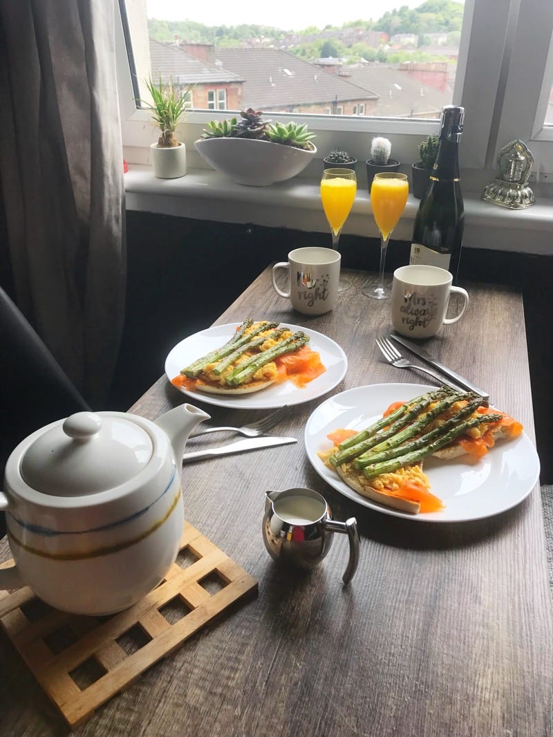 Smoked salmon Asparagus and Scrambled Eggs Brunch Recipe
