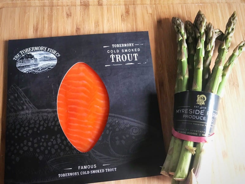 Smoked trout Asparagus and Scrambled Eggs Brunch Recipe