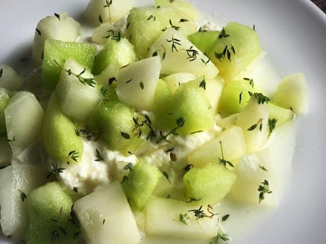Melon lemon and thyme salad recipe foodie explorers 