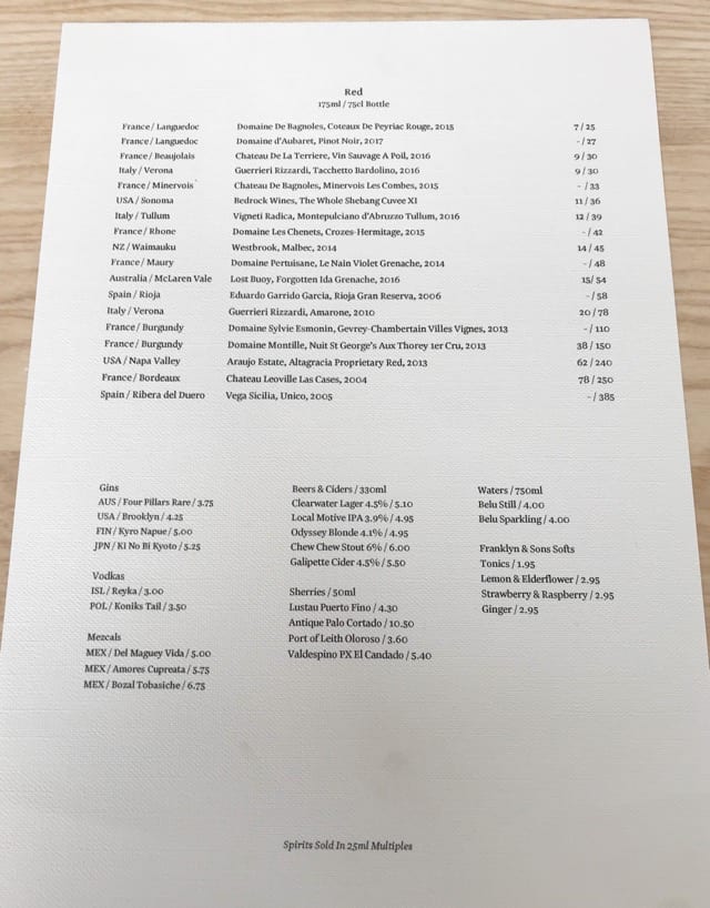 Borough Restaurant Leith - Wine list 2