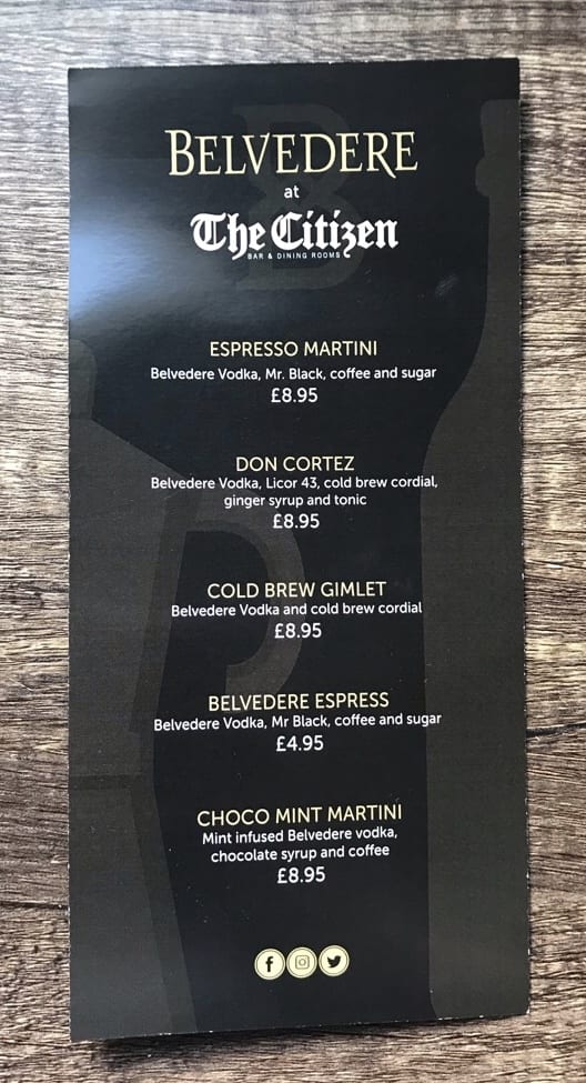 The citizen Belvedere Vodka coffee pop up