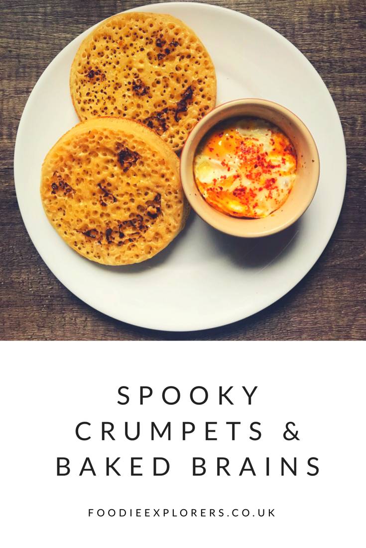 Halloween baked brains and crumpets baked eggs recipe 