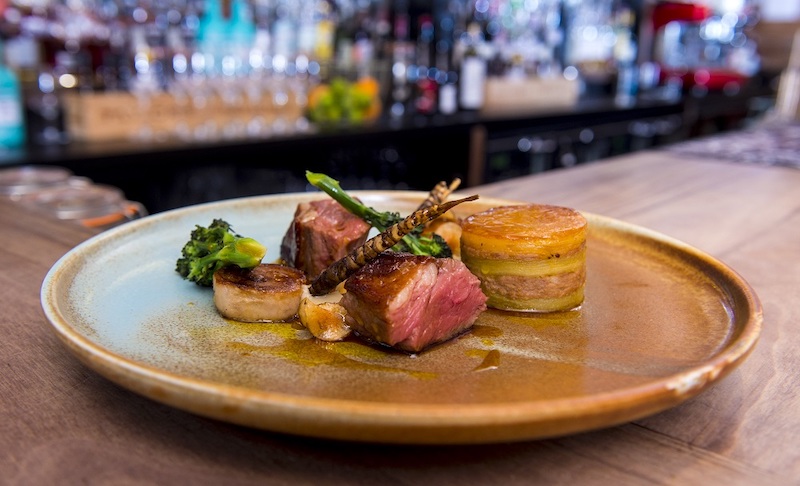 The Gannet's Scotch Lamb rump, shoulder and belly with Jerusalem artichoke, potato, purple sprouting broccoli and cumin sauce