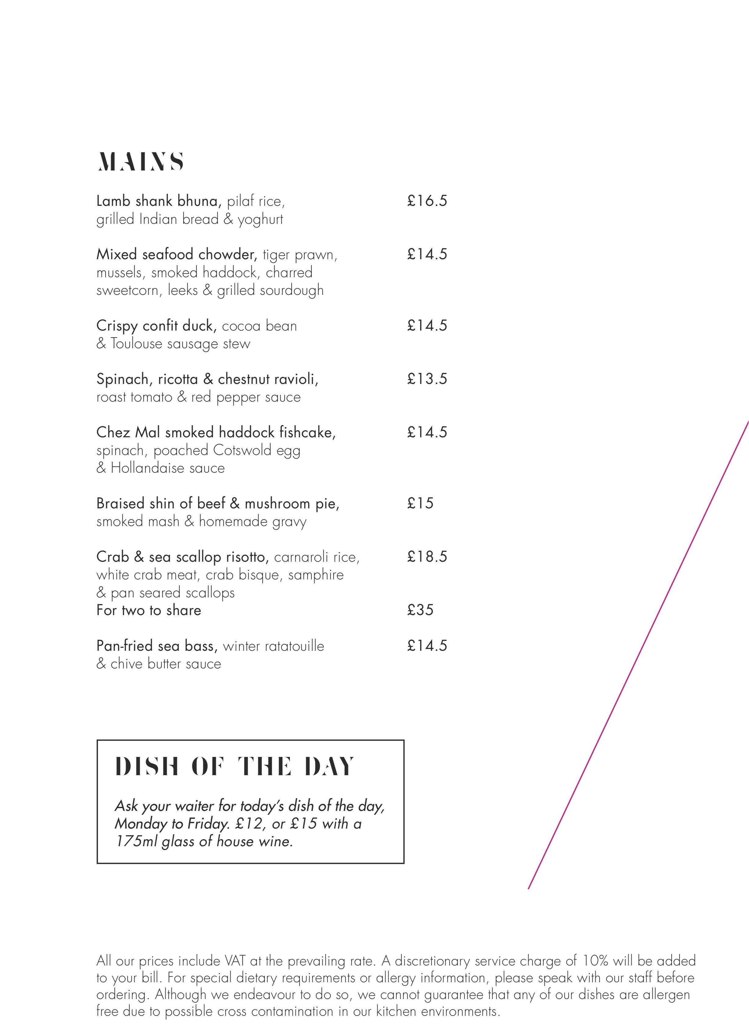 Malmaison Glasgow winter menu