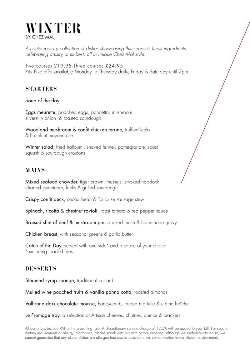 Malmaison Glasgow winter menu