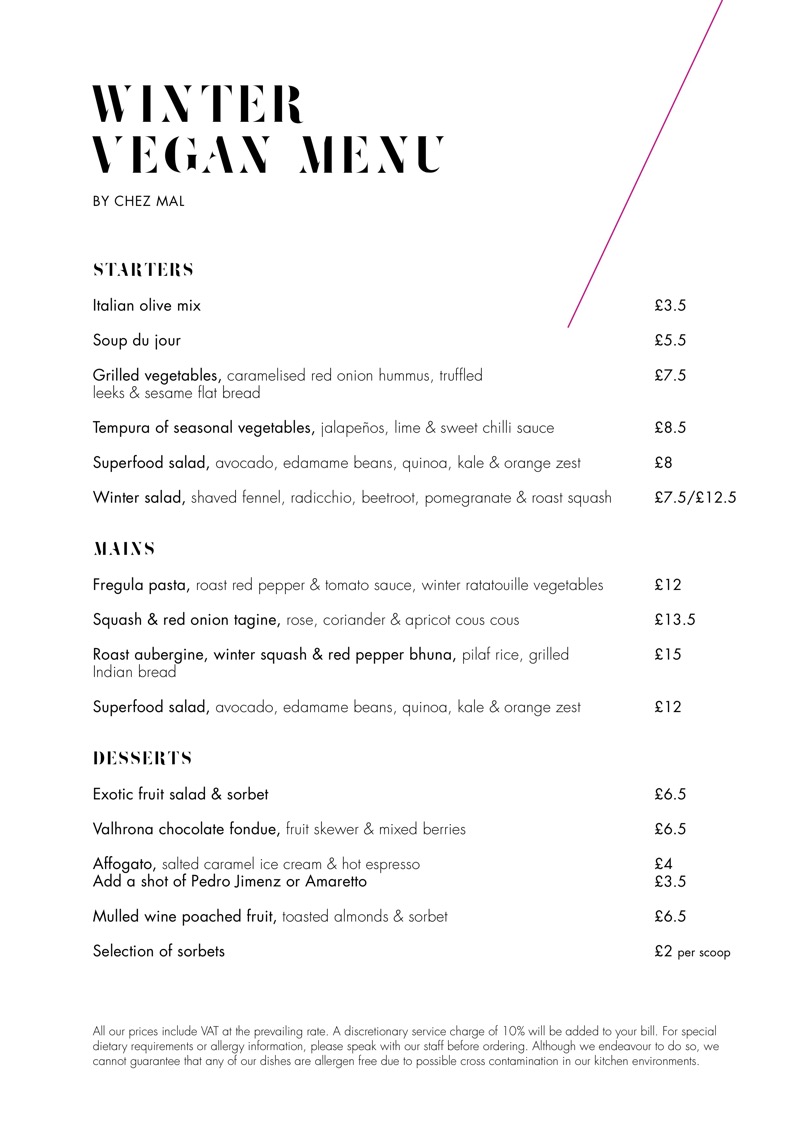 Malmaison Glasgow winter menu