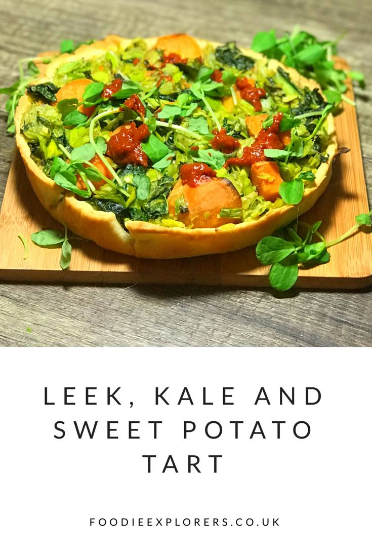 leek kale and sweet potato tart recipe british leek association