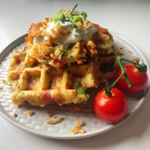 cheesy leftover mashed potato waffles recipe