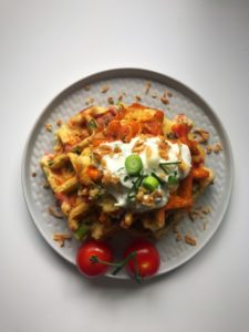 cheesy leftover mashed potato waffles recipe