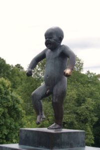 vigeland park oslo angry boy