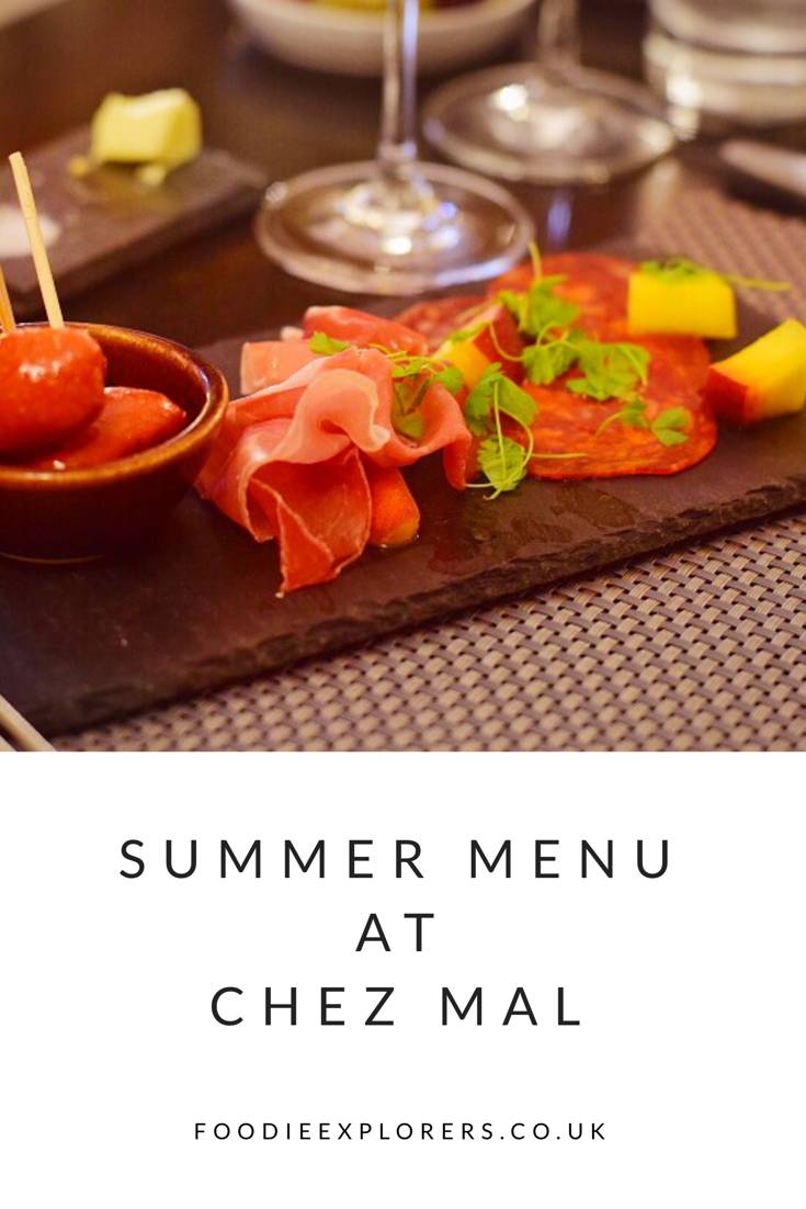 Summer menu chez mal Malmaison glasgow