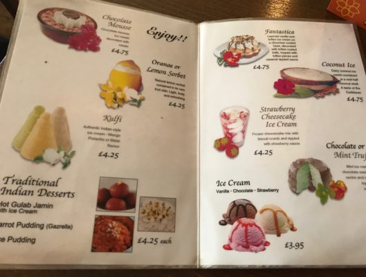 Bombay Blues hope street Glasgow foodie explorers menu 