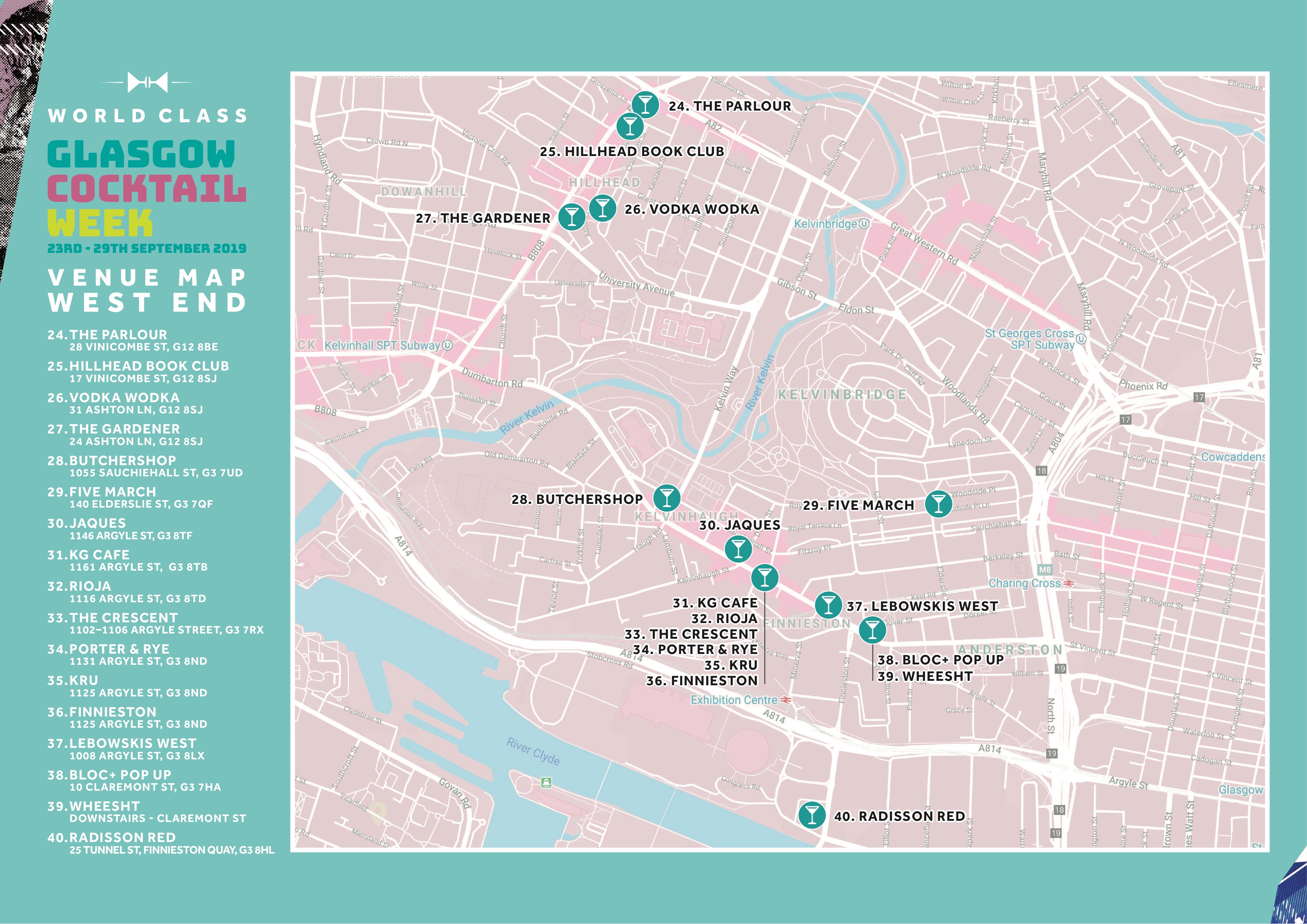 Glasgow cocktail week venue map