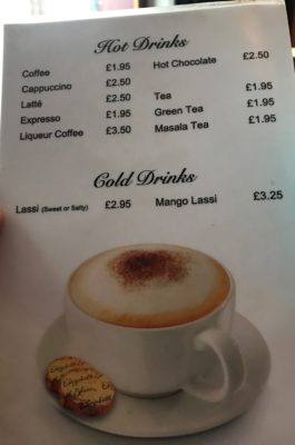 Bombay Blues hope street Glasgow foodie explorers menu 