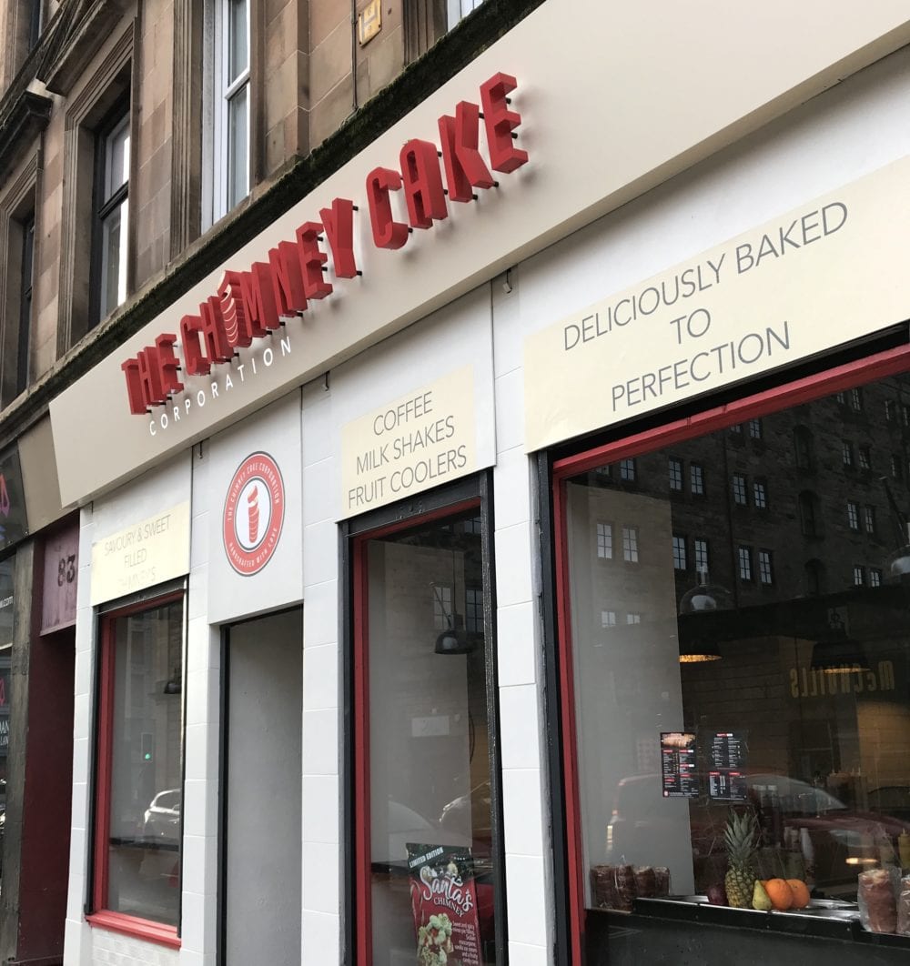 The chimney cake corporation glasgow outside shop