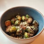 air fryer crispy parmesan brussels sprouts