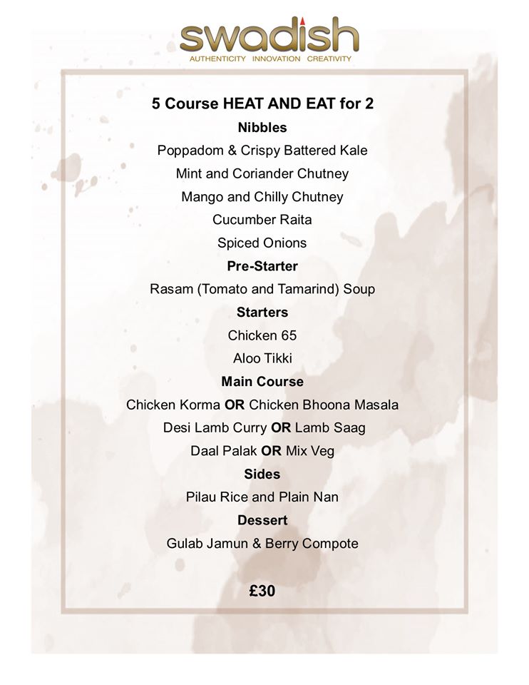 Swadish heat and eat Menu