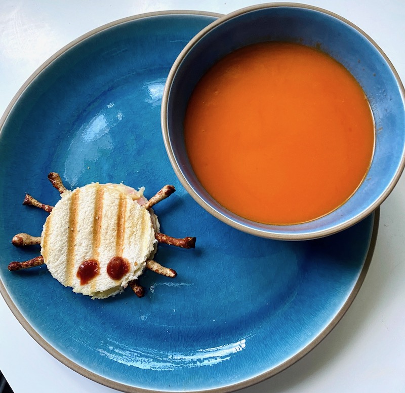 soup and spider halloween