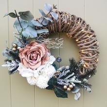 willow wreath partridge blooms