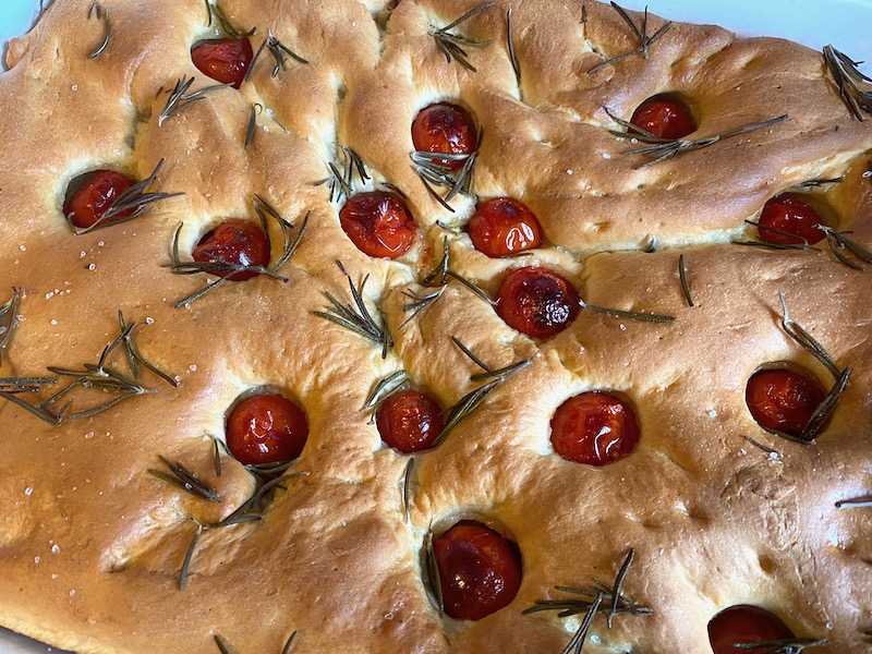 rosemary and tomato focaccia baked 2