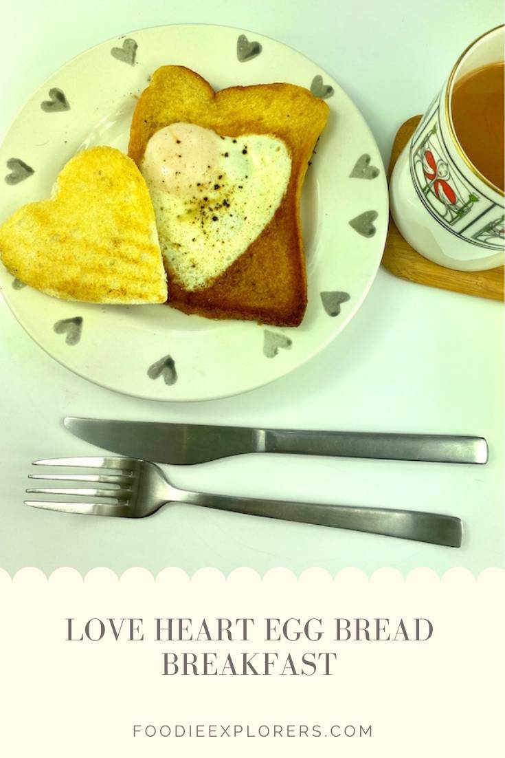 heart shaped egg toast breakfast