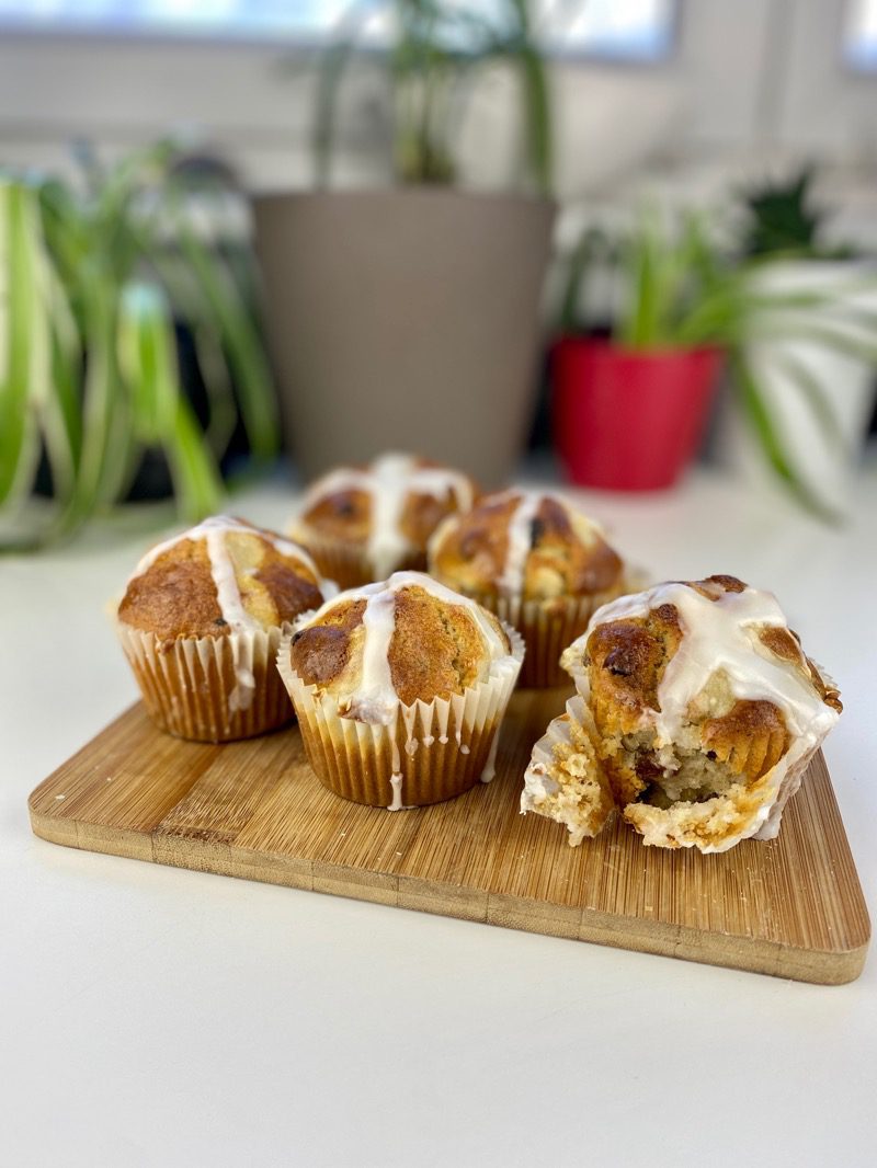 Hot cross muffins Buffins recipe for Easter