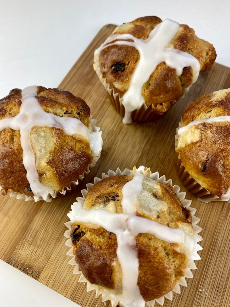 Hot cross muffins Buffins recipe for Easter 