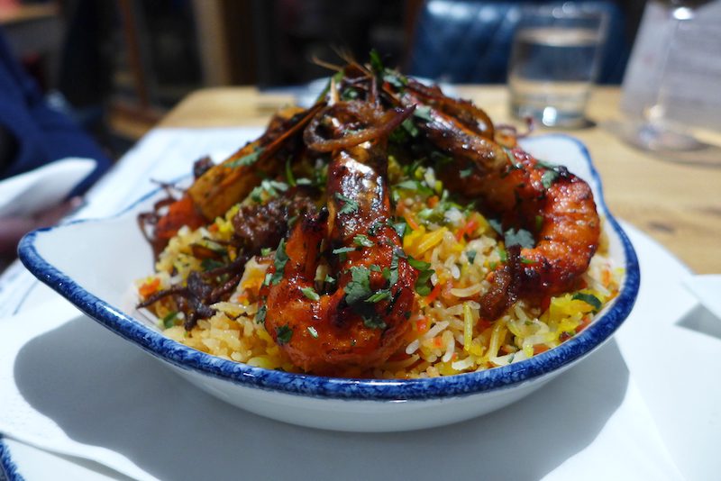 the whispering pine lodge tiger prawn biriyani