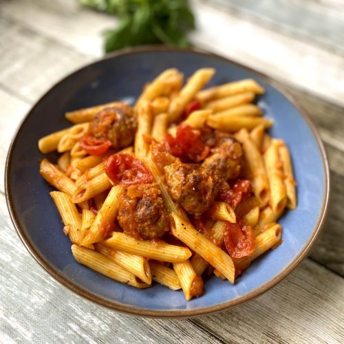 Easy meatball pasta