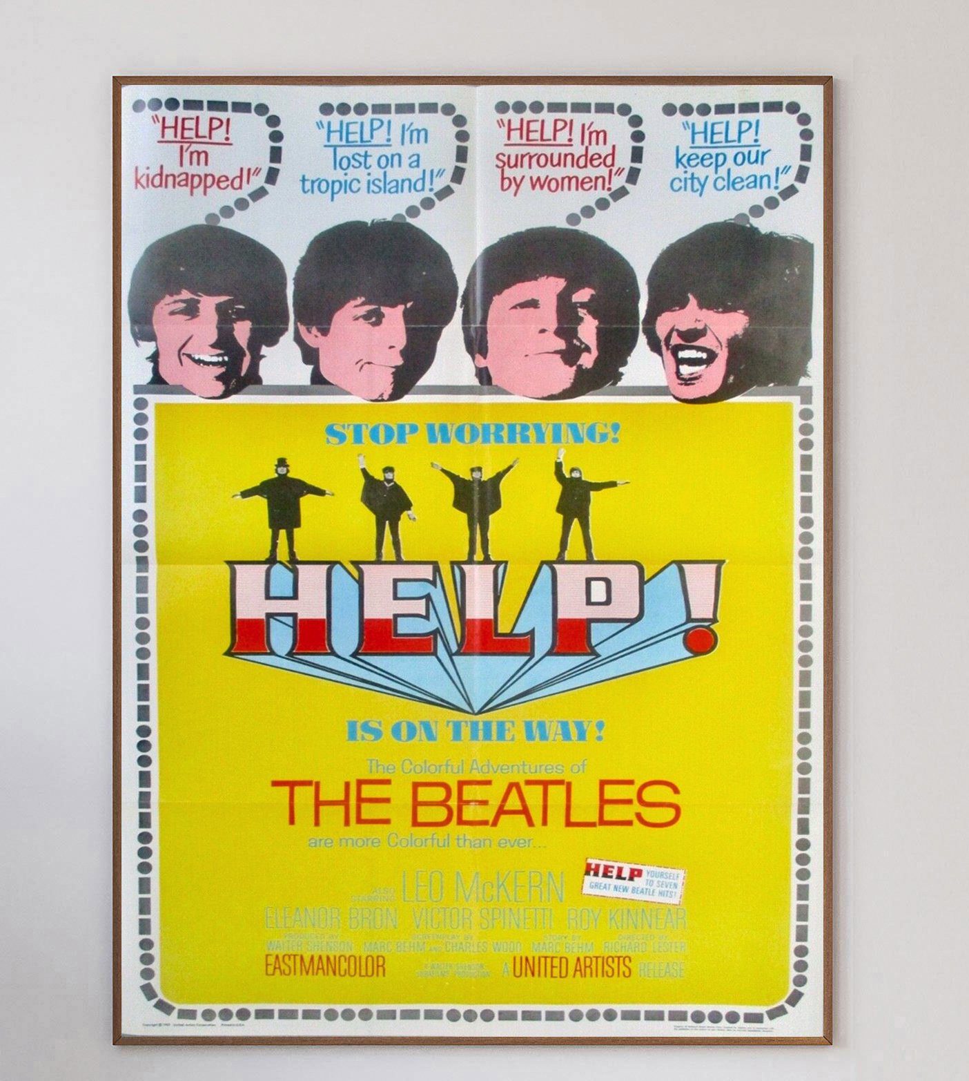 Printed Originals _ 1965 The Beatles Help! Original Vintage Poster