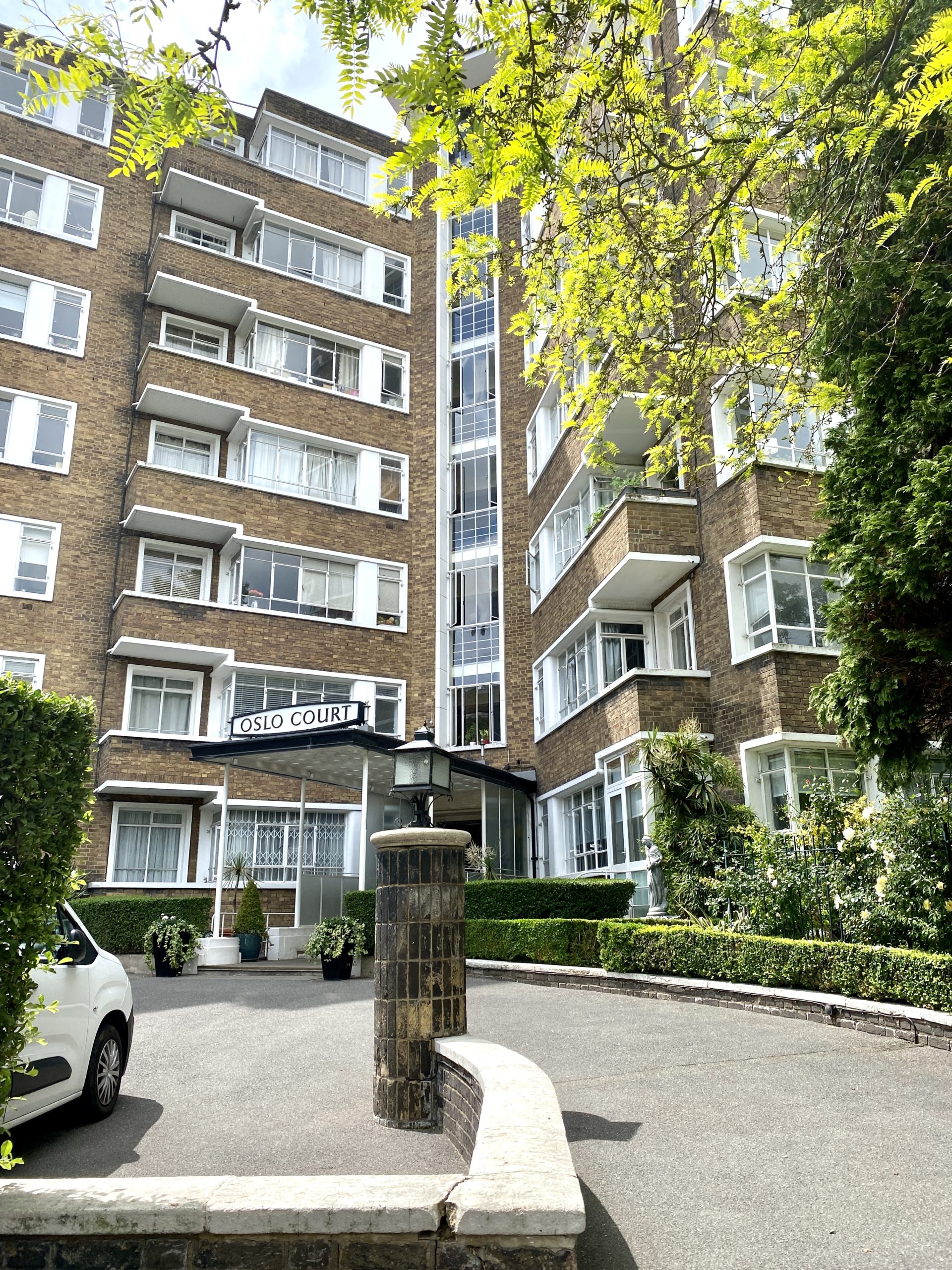 Exterior of Oslo Court restaurant on Chambers Street in St John’s Wood London