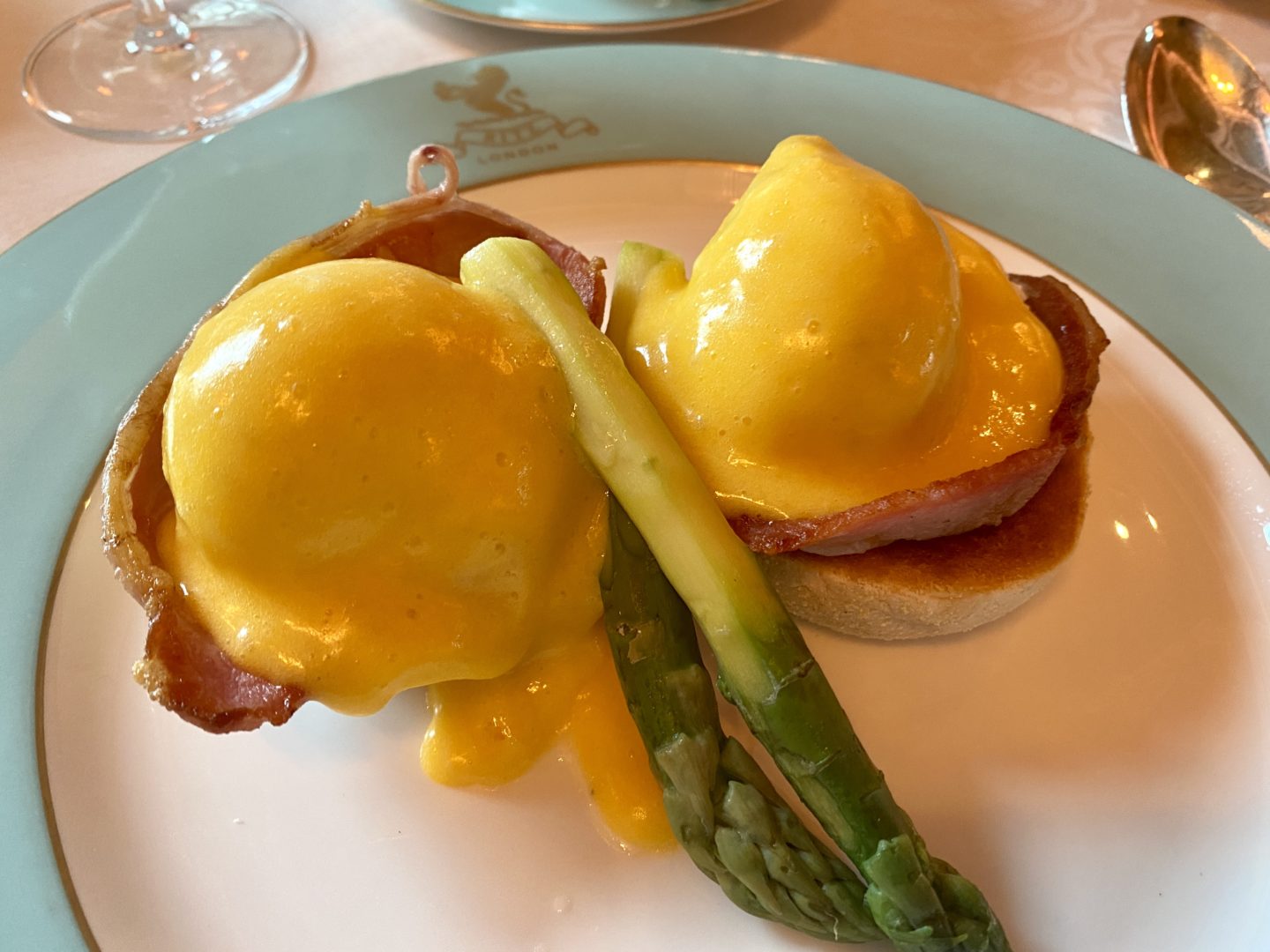 Eggs Benedict  Breakfast in the dinning room at the ritz hotel London 