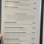 Menu: Vegetarian starters and tandoori dishes