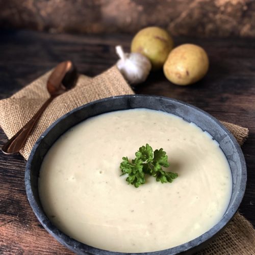 roast garlic and potato soup 1